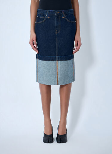 Khaite Kilian Midi Skirt Blue kha0264003