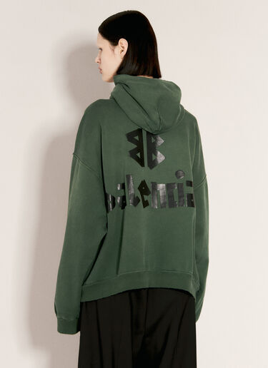 Balenciaga Ripped Pocket Hooded Sweatshirt Green bal0256005