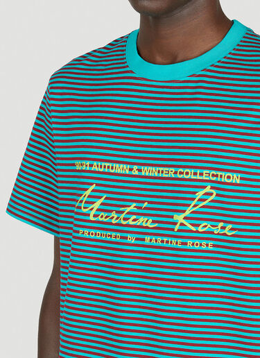 Martine Rose Striped Logo T-Shirt Light Blue mtr0152003