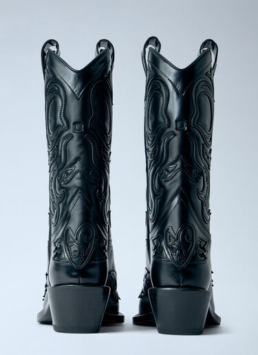LN-CC® - Acne Studios: Western Leather Boots - Black Acne Studios Western Leather Boots Black acn0265048