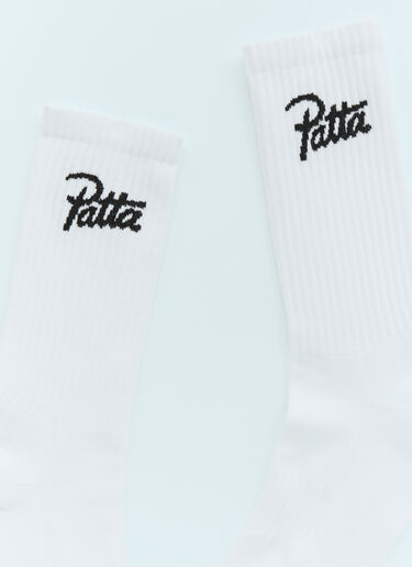 Patta Logo Jacquard Socks White pat0154009