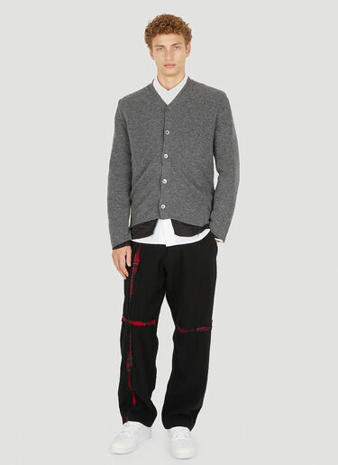 Comme des Garçons SHIRT Knitted V-Neck Cardigan Grey cdg0150021