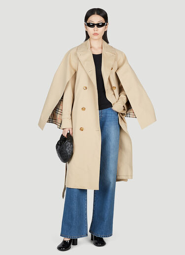 Burberry Cotness Double-Breasted Trench Coat Beige bur0253008