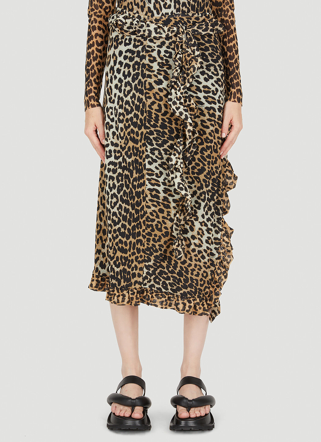 Ganni leopard store skirt