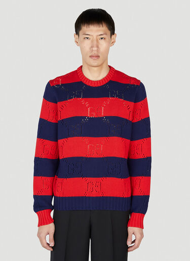 Gucci Monogram Motif Sweater in Blue for Men