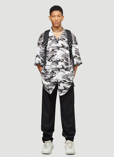 Balenciaga Oversized Short-Sleeved Shirt Grey bal0143025