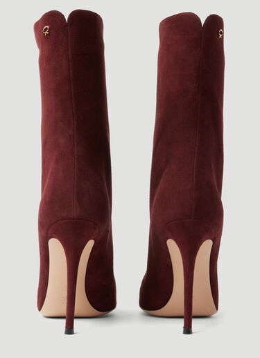 Gianvito Rossi Reus Suede High Heel Boots Burgundy gia0253014