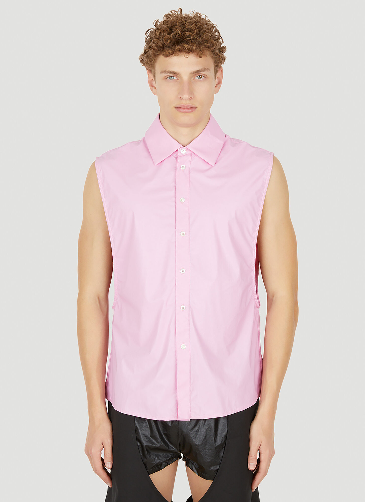 Walter Van Beirendonck Net Long Sleeve Top In Pink