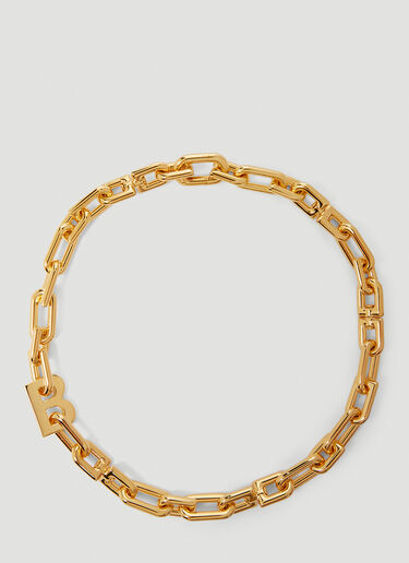 Balenciaga B Link Necklace Gold bal0350002