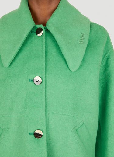 GANNI Oversized Collar Jacket Green gan0251084