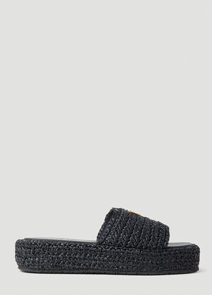 Prada Braided Platforms Black pra0252059