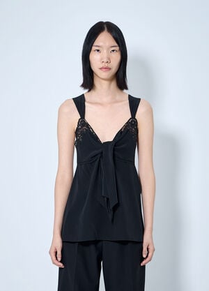 Chloé Lace-Trim Silk Crêpe Camisole Black chl0264006
