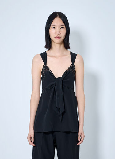 LN-CC® - Chloé: Lace-Trim Silk Crêpe Camisole - Black Chloé Lace-Trim Silk Crêpe Camisole Black chl0264006