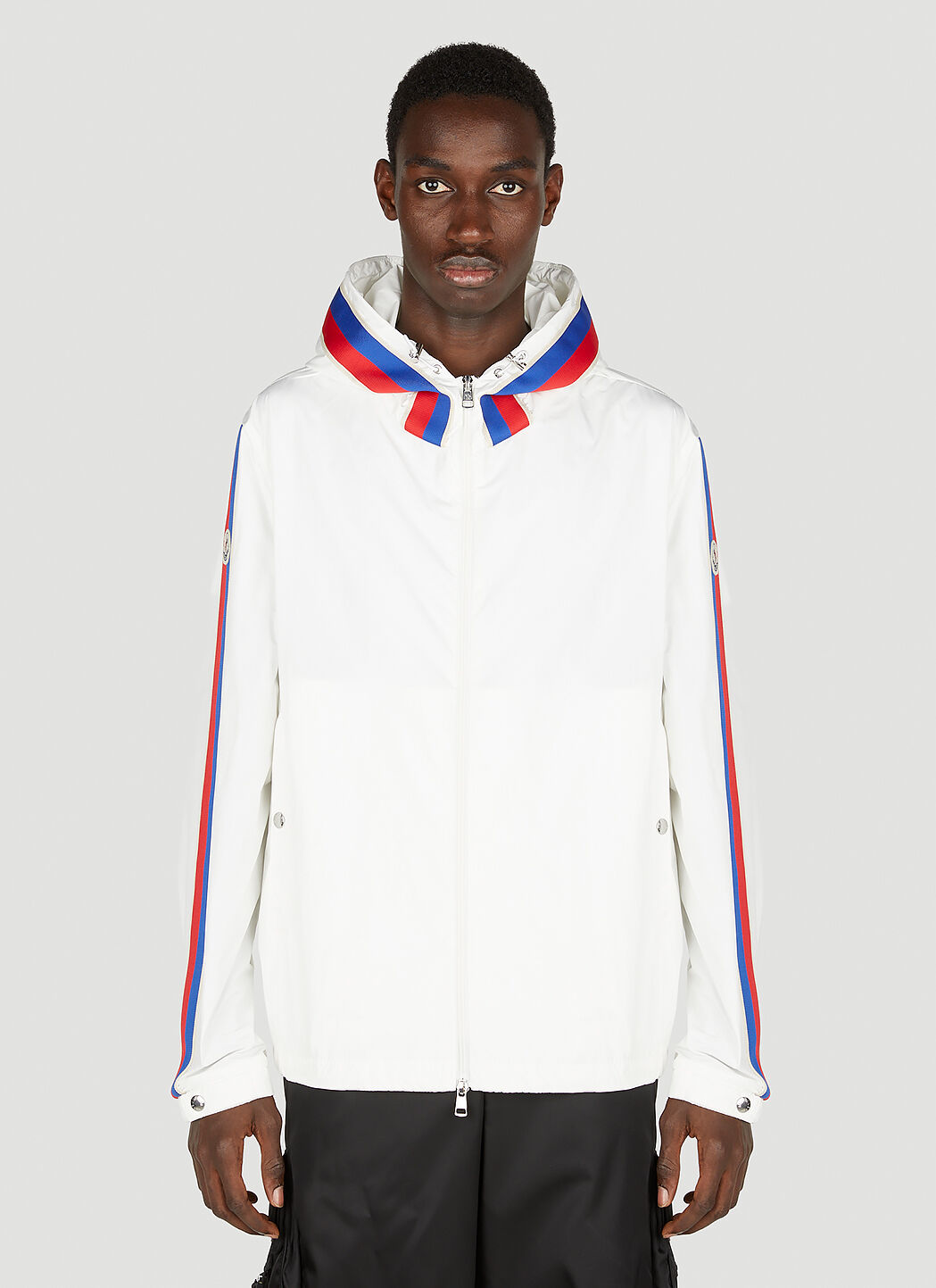 Moncler striped hooded hotsell jacket