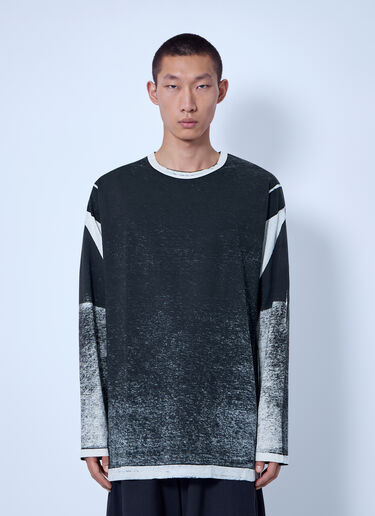 LN-CC® - Yohji Yamamoto: Dense Single Jersey Round Neck Long Slv T-Shirt - Grey Yohji Yamamoto Dense Single Jersey Round Neck Long Slv T-Shirt Grey yoy0165008