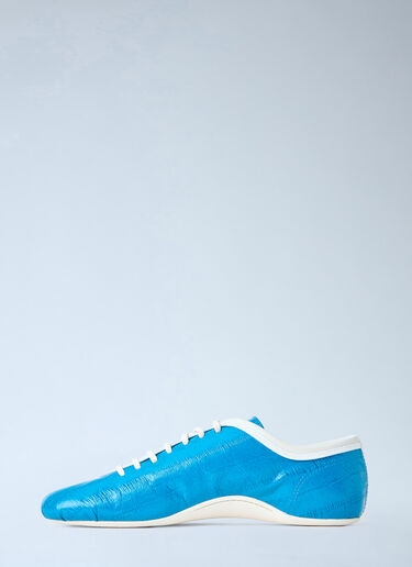 LN-CC® - Dries Van Noten: Lace-Up Leather Sneakers - Blue Dries Van Noten Lace-Up Leather Sneakers Blue dvn0264056