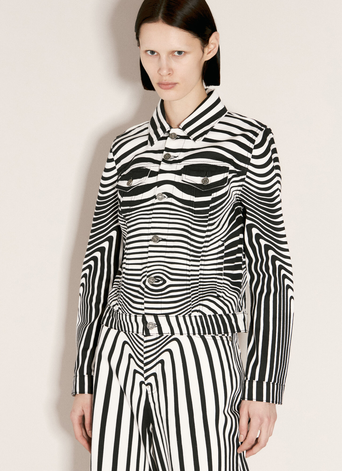 Shop Jean Paul Gaultier Body Morphing Digital Print Jacket In White