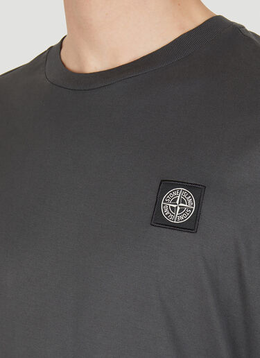 Stone Island Compass Patch Long Sleeve T-Shirt Grey sto0150118