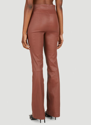 Helmut Lang Leather Pants Brown hlm0249004