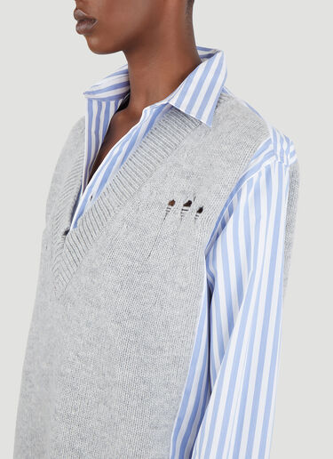 Maison Margiela Knit Vest Layered Shirt Blue mla0246006