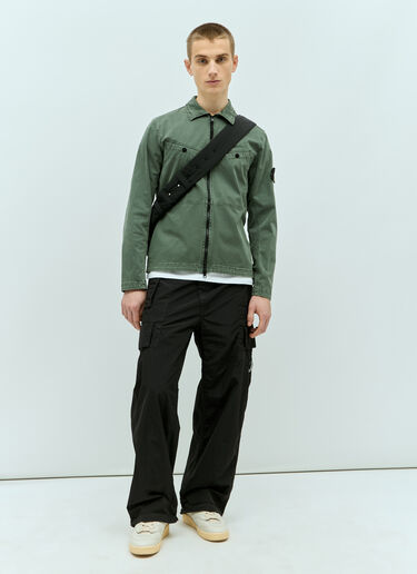 Stone Island Overshirt With Signature Compass Patch Green sto0156052