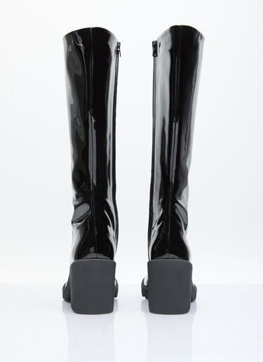 Burberry Patent Leather Knee High Boots Black bur0255053