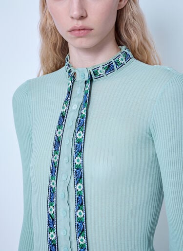Chloé Tie-Front Fitted Cardigan Top Light Blue chl0266026