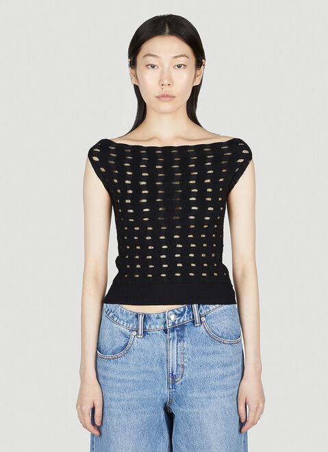 Kiko Kostadinov Off Shoulder Knit Top White kko0252006