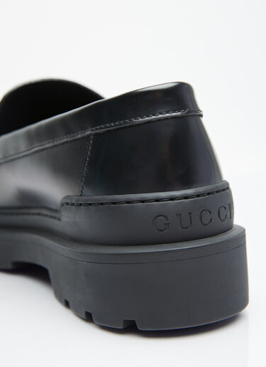 Gucci Interlocking G Leather Loafers Black guc0154025