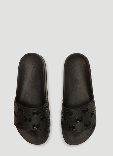 Gucci GG Cut-Out Rubber Slides Black guc0137082