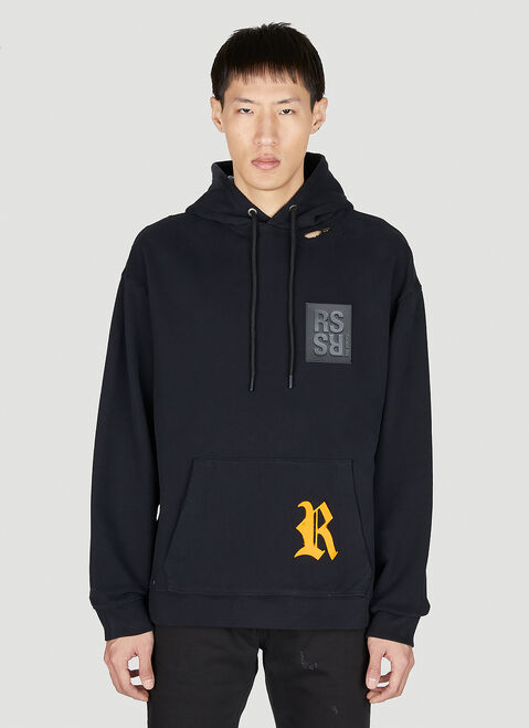 Raf Simons x Fred Perry Destroyed Logo Patch Hooded Sweatshirt ホワイト rsf0152005