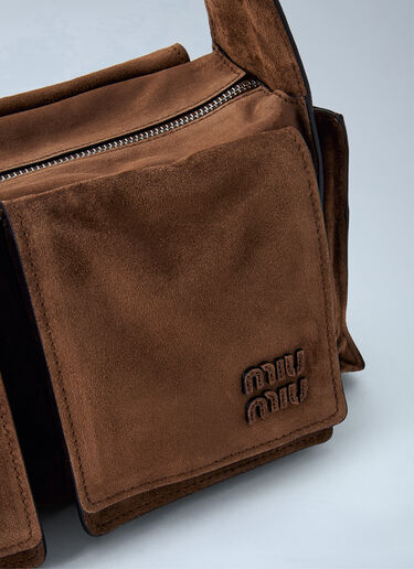 LN-CC® - Miu Miu: Utilitaire Suede Shoulder Bag - Brown Miu Miu Utilitaire Suede Shoulder Bag Brown miu0164041