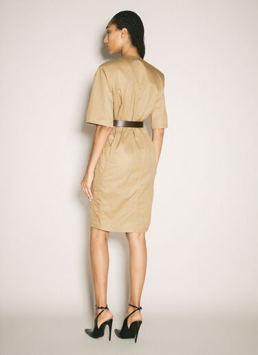 Saint Laurent Utility Shirt Dress Beige sla0256006