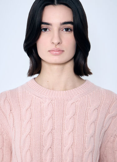 Moncler Cable Knit Sweater Pink mon0259037