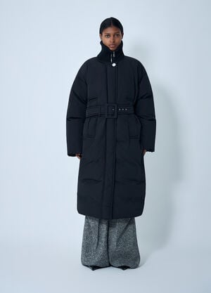 Sportmax Belted Quilted Coat Black spx0262021