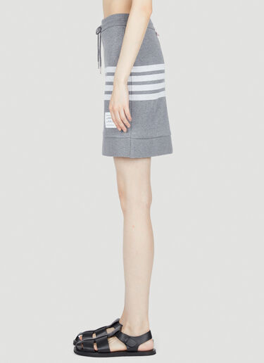 Thom Browne Four-Bar Knitted Mini Tube Skirt Grey thb0253023