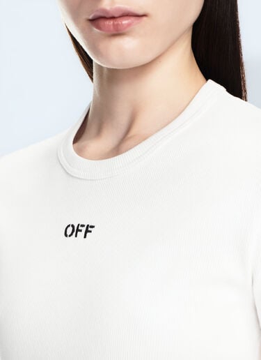 Off-White Off Stamp Ribbed T-Shirt White ofw0260003
