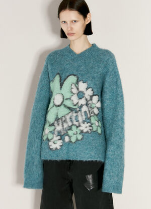 Martine Rose Boxy V Neck Sweater Blue mtr0255006
