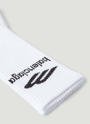 Balenciaga Sports Icon Ribbed Socks White bal0148080