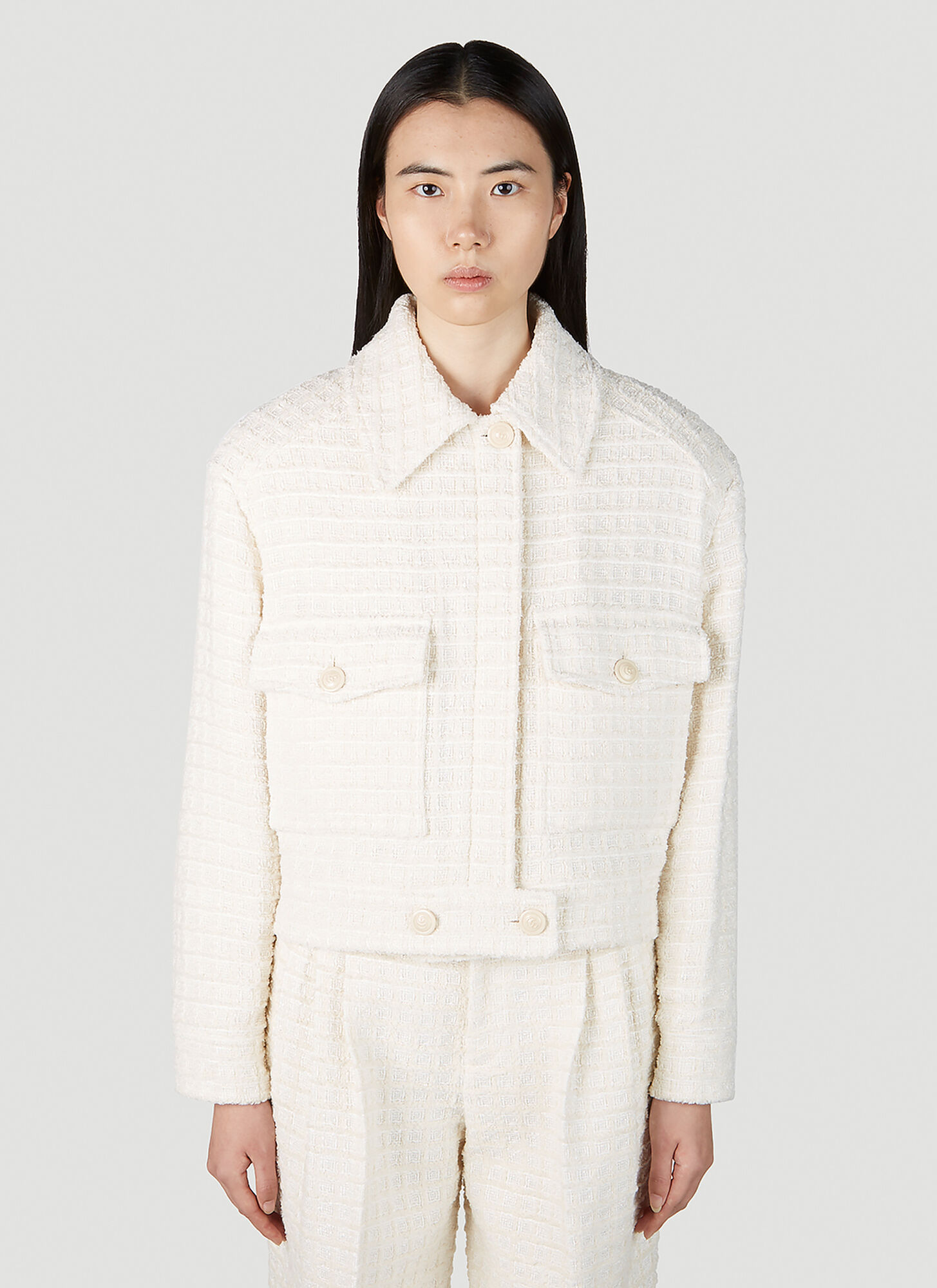 GUCCI GUCCI TWEED BOMBER JACKET FEMALE WHITEFEMALE