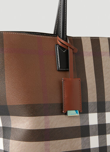 Burberry Check E-Canvas Tote Bag Brown bur0248051