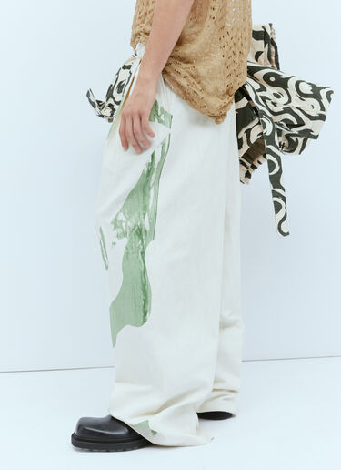 Dries Van Noten Wide Leg Leaf Pants Cream dvn0154012