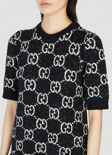 Gucci GG Jacquard Short Sleeve Dress Black guc0251216