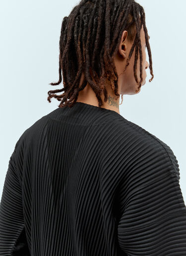 Homme Plissé Issey Miyake 월별 색상: 3월 플리츠 가디건 블랙 hmp0156015