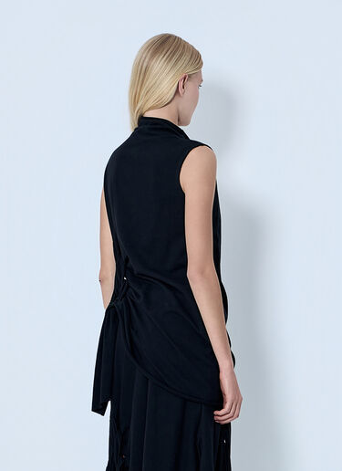 Yohji Yamamoto High Twisted French Terry Braided Top Black yoy0264007