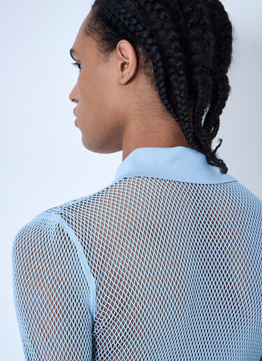 Gucci Embossed Technical Mesh Polo Top Light Blue guc0160005