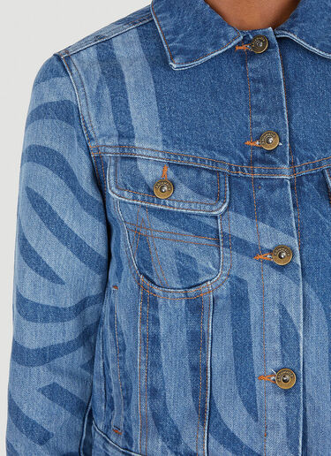 Ahluwalia Laser Motif Denim Jacket Blue ahl0248008