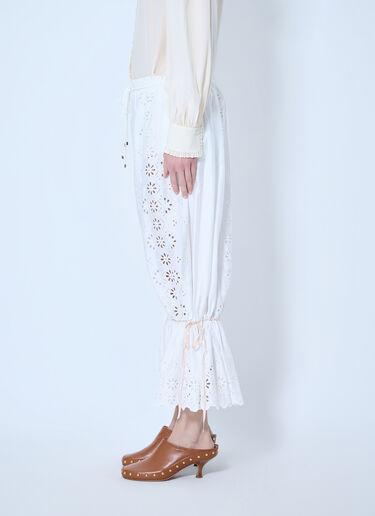 LN-CC® - Chloé: Fluid Drawstring Trousers - White Chloé Fluid Drawstring Trousers White chl0265007