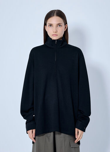 RIER Polar Jogging Virgin Wool Half-Zip Top Black rrr0265005