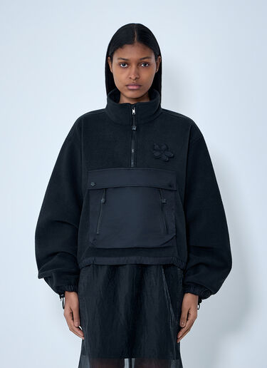 Cecilie Bahnsen High-Neck Fleece Pullover Sweatshirt Black cec0262027